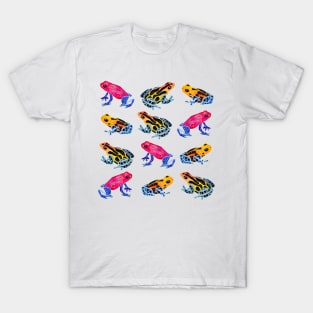 Watercolor Rainbow Poison Dart Frogs - Tropical T-Shirt